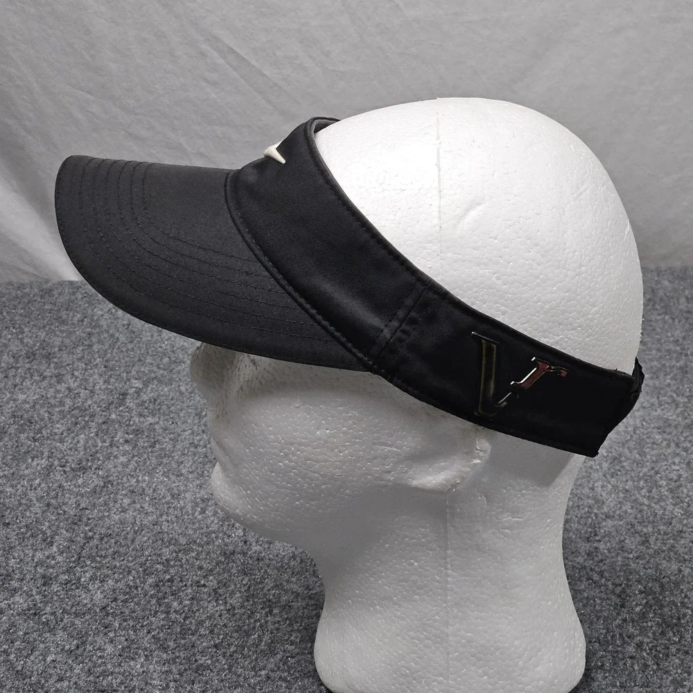 Nike Golf Visor Black Swoosh Logo Athletic Sun Hat Sportswear Resort Athleisure